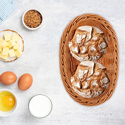 Zerodeko Cesta de Frutas de Vime Cesta de Pão Em Forma de Lingotes Tecido Lanche Cesta de Comida Ráp