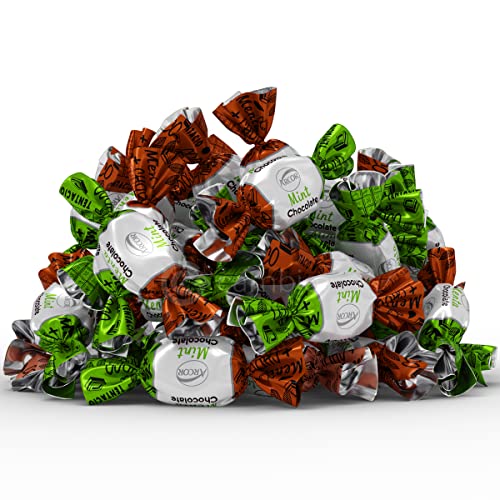 Cambie - Arcor Chocolate Filled Mints Candy, Individually Wrapped Sweet Chocolate Mint Hard Candy with Soft Chocolate Inside, Perfect for Parties &amp; Events, Packaged in a Resealable Pouch - 2 lbs