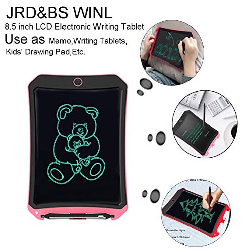 JRD&BS WINL LCD Writing Tablet for Kids Toys for 5-16 Years Old Girls,Boys,8.5 inch Drawing Board with Lock Erase Button for Adults for School and Office as Arithmetic,Charts or Message Board Pink D01
