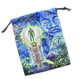 pegtopone Sac De Cartes De Tarot - Sac De Cartes De Tarot en Velours Sac De Dés - Sac À Cordon Imprimé Double Face - pour Les Amateurs De Cartes De Tarot, Psychologues, Magiciens, 5,12 X 7,09 Po