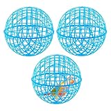 Lot de 3 balles de sécurité rondes en plastique pour poulailler, multi-tailles, utilisation en plein air pour poules, lapins, oiseaux, pigeons et plus encore, protection anti-morsure de chien (bleu)