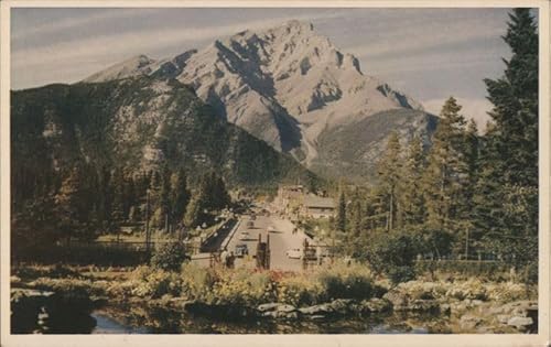 Cascade Mountain & Banff from Cascade Rock Gardens Banff, Alberta AB Canada Original Vintage Postcard