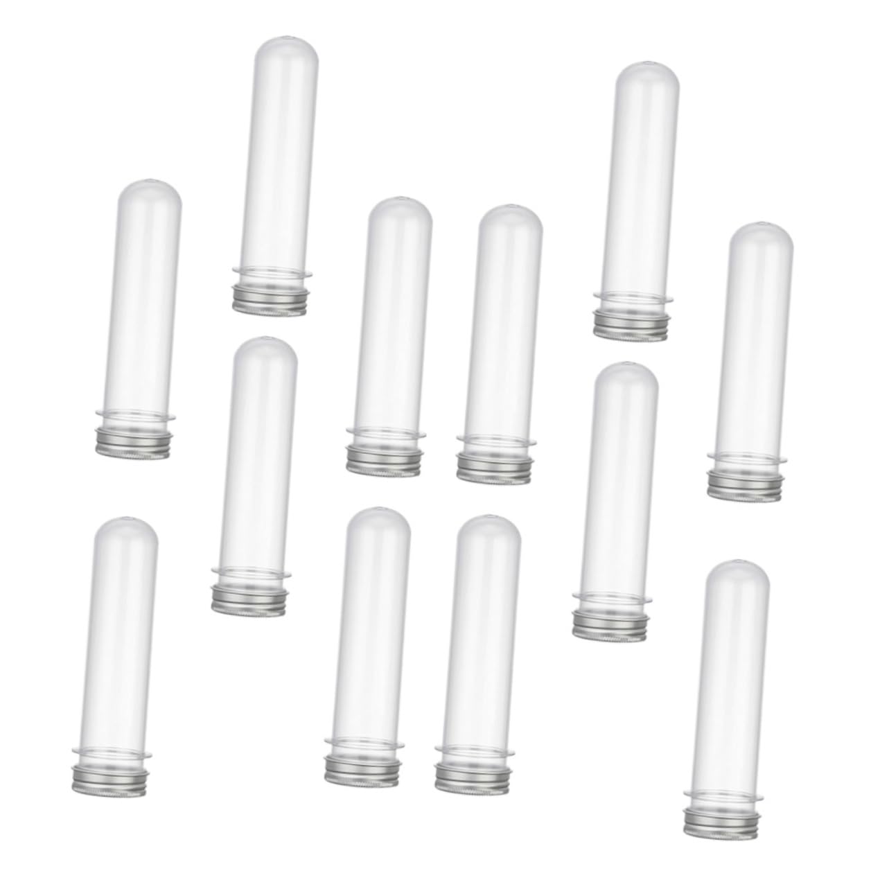 DECOMELODY 40ml Pet Material Test Tube Bottles Halloween Candy Tubes Sealed Caps 12 Pieces Plastic Storage Jars for Juice
