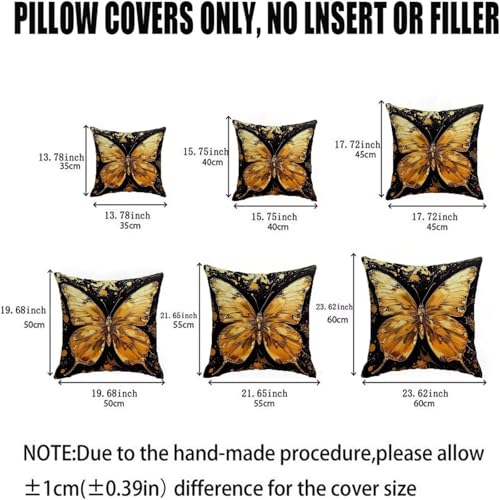 Housses de coussin imperméables 65x65 dorées avec fermeture éclair invisible et effet lin - 6