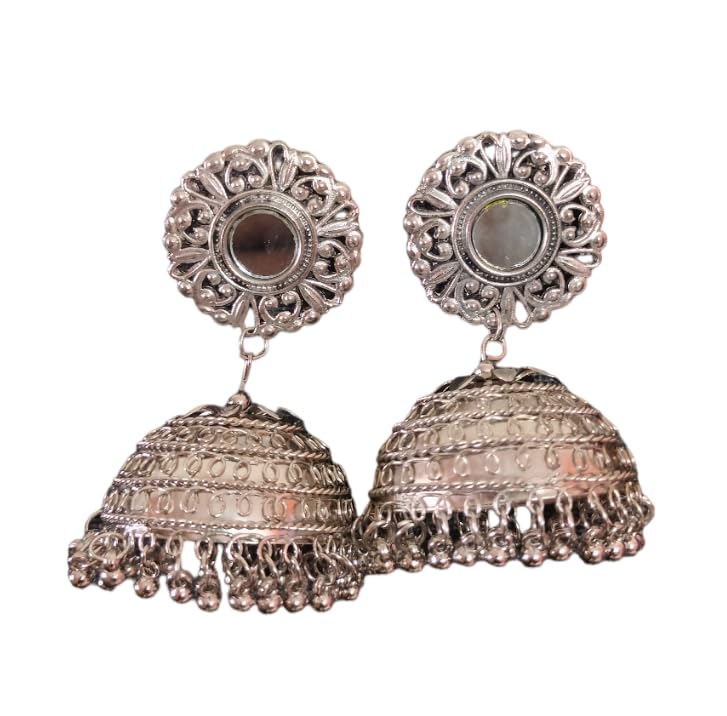Antique Oxidised Silver Plated Big Jhumka Earrings| Traditional Lightweight Drop Earring| Earrings for Women and Girls (B0CYZHV2D8) Amazon Price History, Amazon Price Tracker
