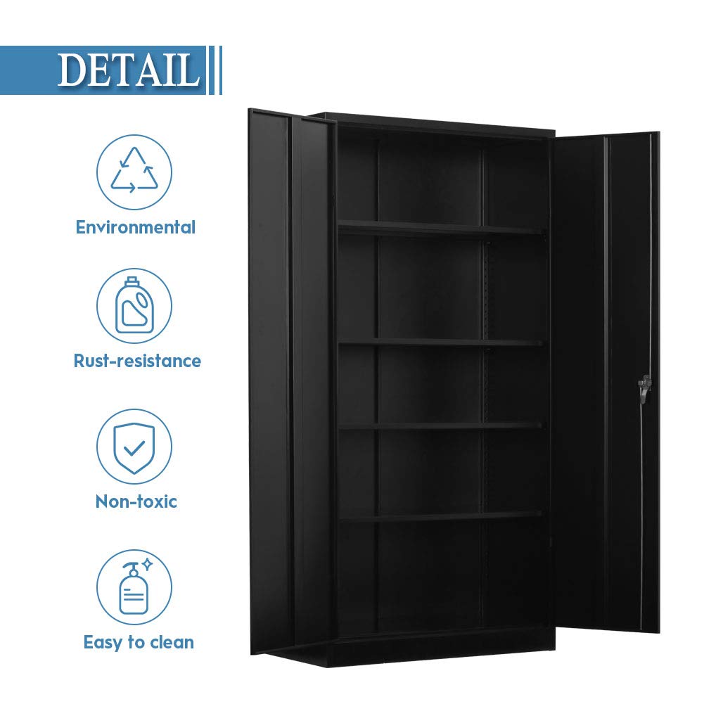 Tall Metal Storage with Doors, Lockable 72" Steel with