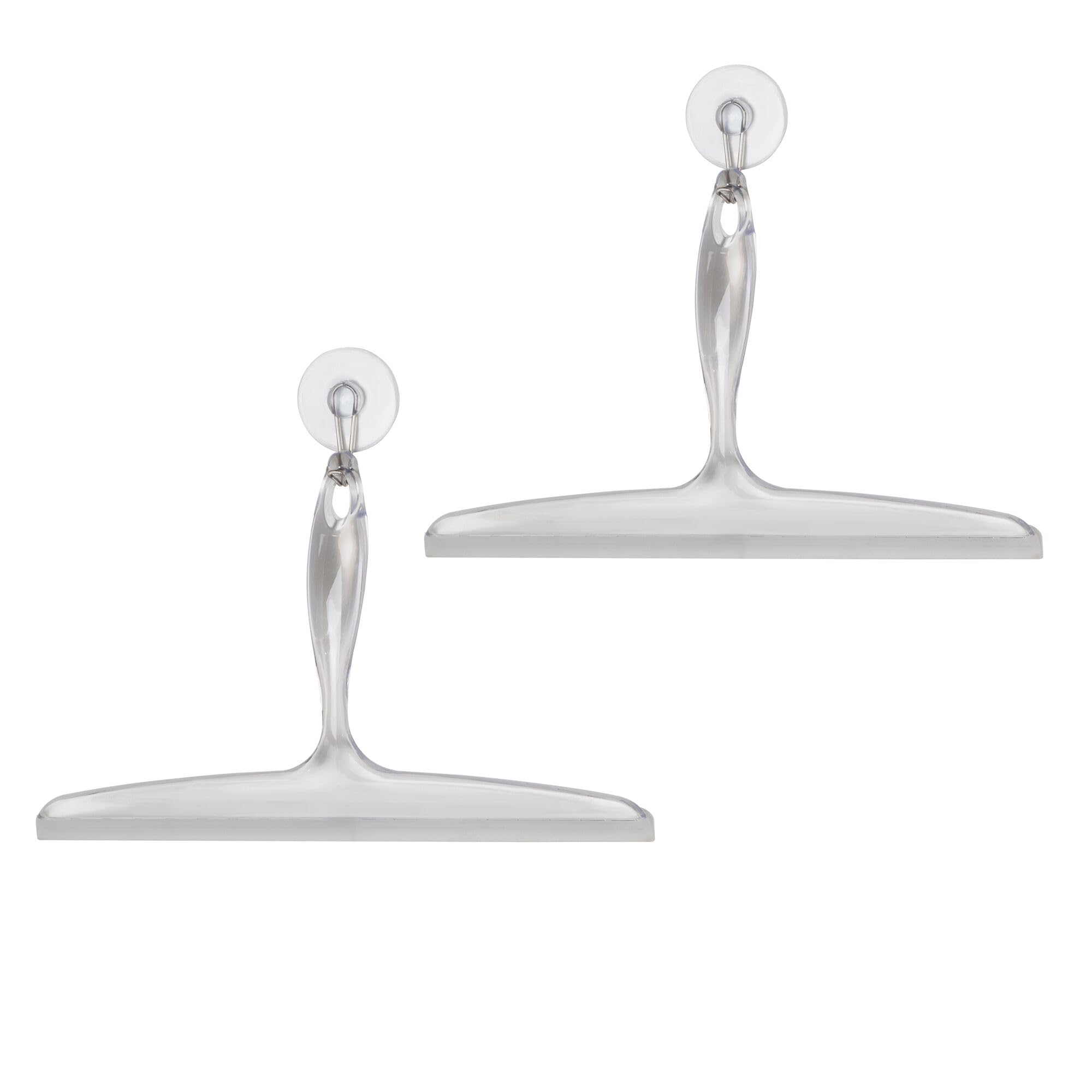iDesign Bathroom Plastic Shower Squeegee with Wall Hook - Set of 2 - Clear