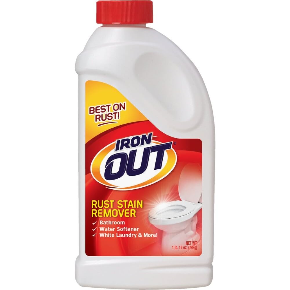 Iron OUT Powder Rust Stain Remover, Remove and Prevent Rust Stains in Bathrooms, Kitchens, Appliances, Laundry, and Outdoors, 1 Pound 12 Ounce