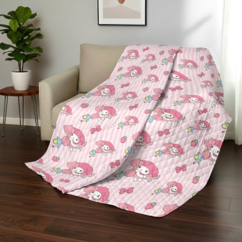 Northwest Sanrio My Melody Stripes Quilted Throw,...