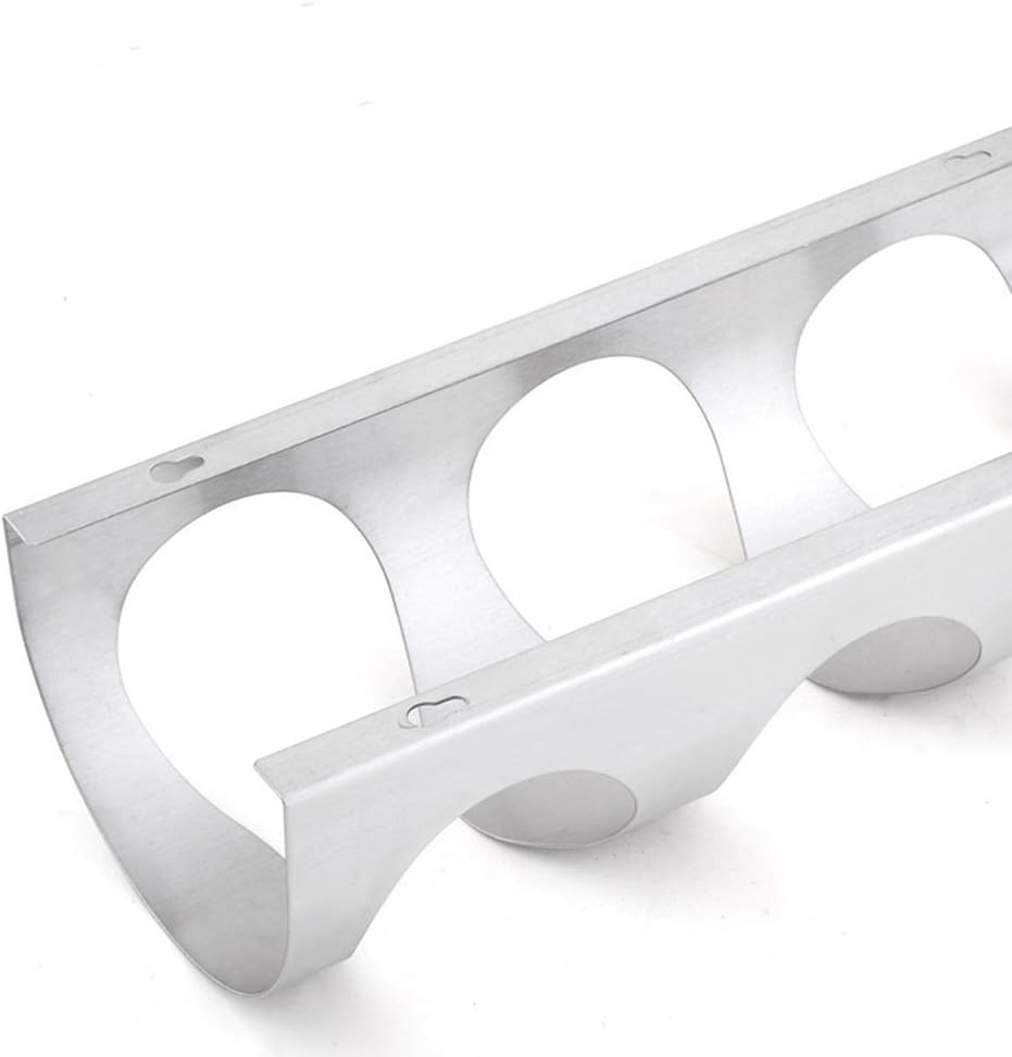 Wine Bottle Holder On Wall ELEOPTION® Creative Stainless Steel Wall Mounted Wine Rack Bottle Holder 3 Layers Colour Silver