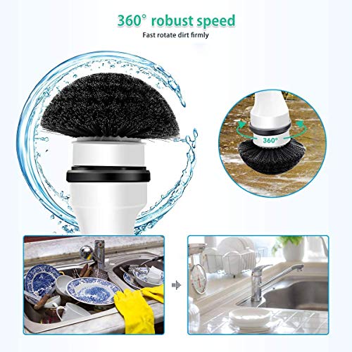 Meco Electric Spin Scrubber, Power Scrubber Cordless High Rotation Handheld Bathroom Scrubber Rechargeable With 3 Replaceable Cleaning Brush Heads For Cleaning Tub, Tile, Floor, Sink, Wall, Window #TOP3