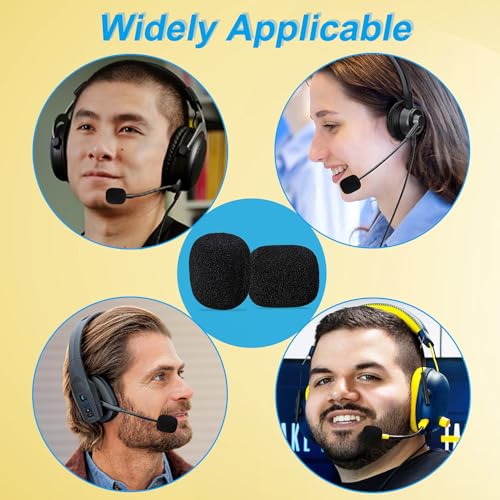 10 Stück Headset Mikrofon Schaumstoffabdeckungen, Schaum Mikrofon Abdeckung, Windschutzscheibe Mikrofon Schutz Mikrofon Geräuschfilter Mini-Mikrofon-Headset Windschutzscheibe - Schwarz