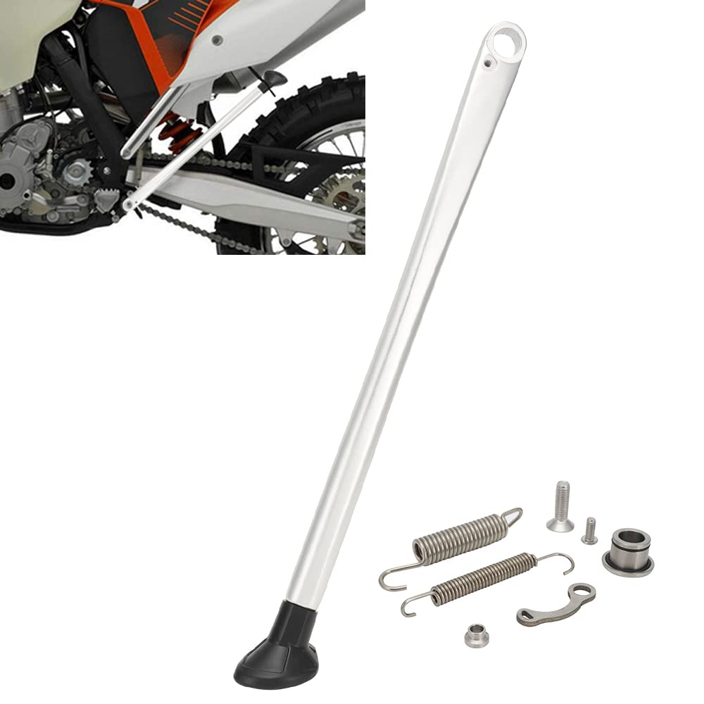 JFG RACING Dirt Bike Kickstand Side Stand Forging Aluminum With Springs For XC XCW XCF EXC EXCF 150 200 250 300 350 400 450 500 505 530 2008-2015 Silver