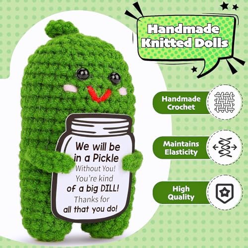 mamagiftree for coworkers thanksgiving basket for teachers bosses friends - positive crochet pickle gift thank you gift retirement - handmade emotional care pickle