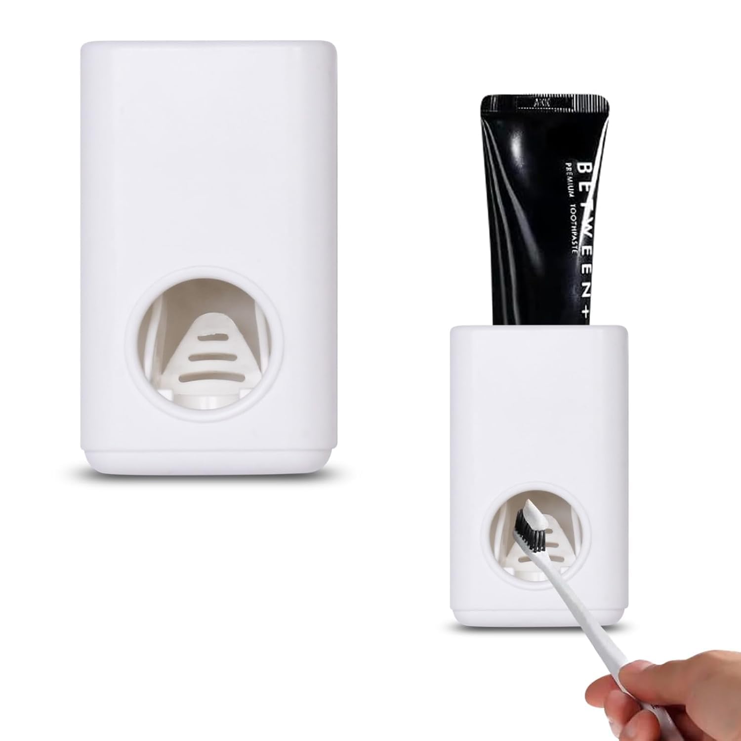 Automatic Toothpaste Dispenser Wall Mounted Kids Hands Free Toothpaste Squeezer Dispenser Bathroom Accessories for Family Shower Bathroom Easy to Clean Kids & Family (White)-image-25