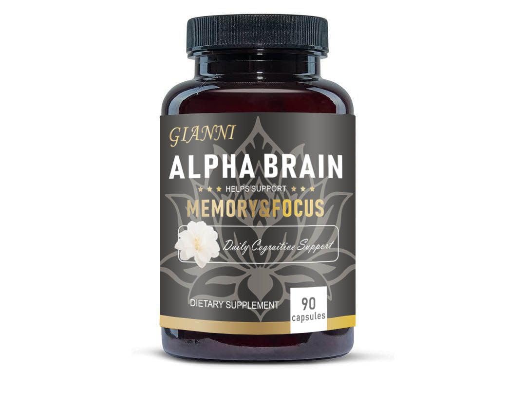 A.l.p.h.a B.r.a.i.n Nootropic Brain Supplement, Improves Concentration, Memory, Mental Clarity, Cognitive Function, 90 Capsules (1)