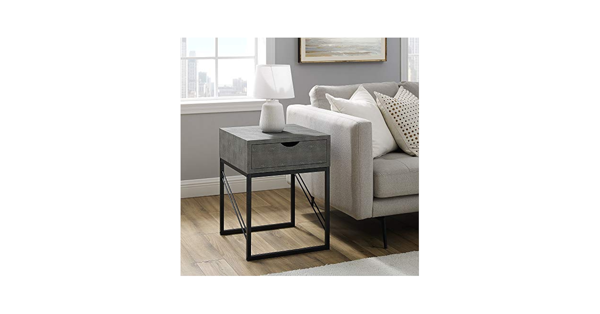 Amazon.com: Walker Edison Iver Faux Shagreen Modern Small