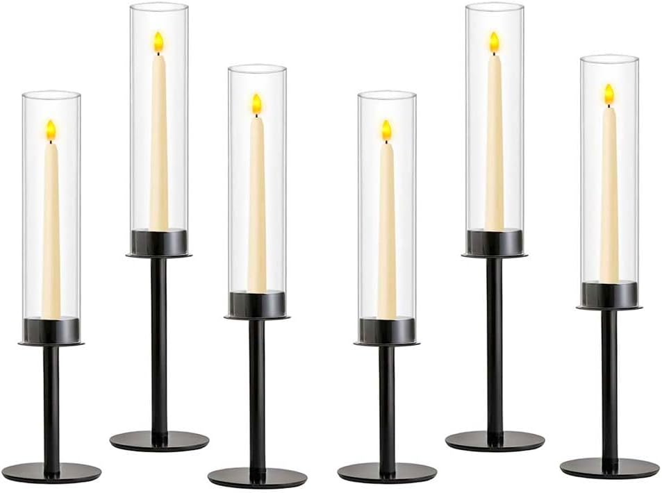 Gold Hurricane Candle Holders 3pc,Taper Candle Holders Candlestick Holders Wedding Table Centerpiece Decoration Christmas Party
