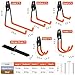 Cpais Garage Hooks with Anti-Slip Coating,Heavy Duty Wall Mount Storage Hooks for Hanging Bike,Hose,Ladder,Yard,Garden Tools (30 Pack Orange)