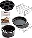 XL Air Fryer Accessories XL for Power Airfryer XL Gowise and Phillips, Deluxe Set of 6(+ recipe book), Fit all 5.3QT - 5.8QT and UP,Black