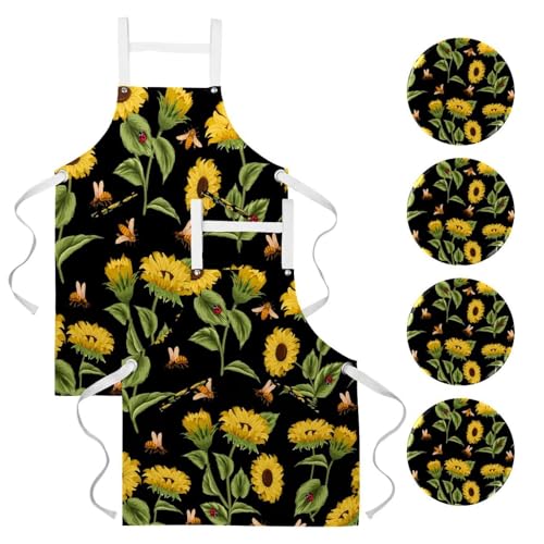 Tablier de cuisine anti-taches pour nettoyage de la maison et travail lot de 2