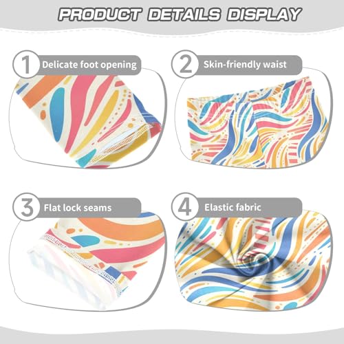 KLL Colorful Waves Toddler Baby Girl Athletic Leggings Stretchy Full Length Workout Pants Sports3