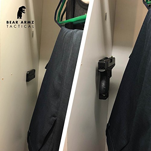 Gun Magnet Mount & Holster For Vehicle And Home I Rubber Coated W/ Adhesive Backing I 35 Lbs Rated I Firearm Accessory I Concealed Holder For Handgun, Shotgun, Pistol, Truck, Car, Wall, Vault (1) #TOP4