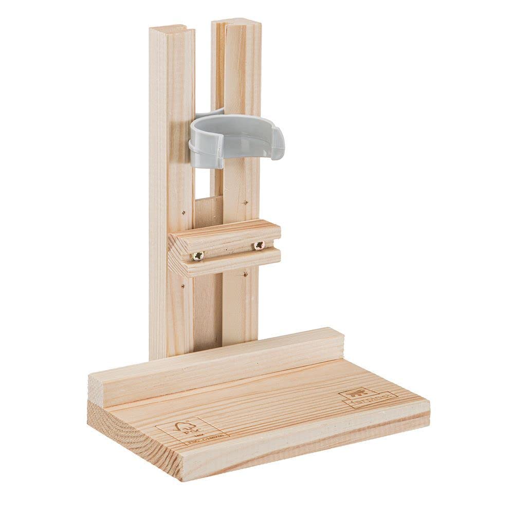 Ferplast Water Dispenser Holder, for Hamster Water Bottles 75 cc and 150 cc, Wooden Stand, Hamster, Mice, SMALL