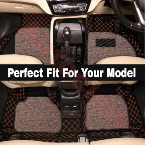 Image of Autoclow /Premium 7D Car Mat for Mahindra Xuv 700 (7-Seater) || Luxury Leather Dual-Stitch 7D Car Floor Mat Full Set || 100% Waterproof || Color : TAN Stitch-TAN Grass (Design-1)