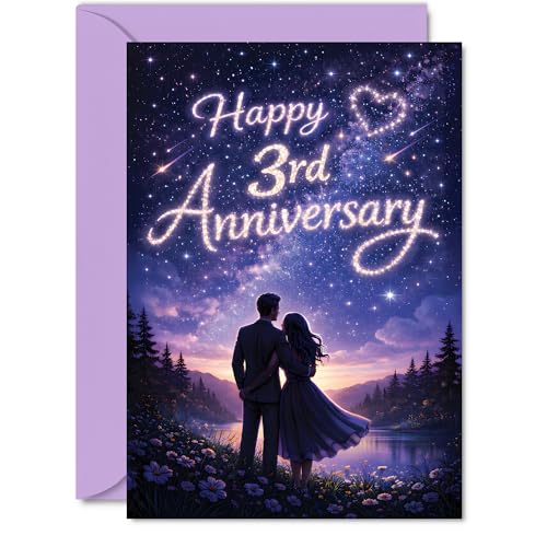 Romantic 3rd Anniversary Card Starry-eyed Celebration