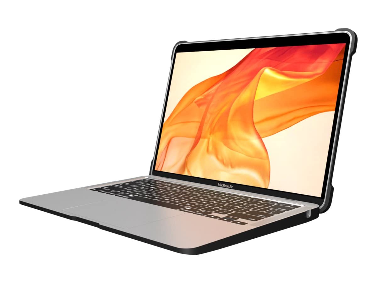MAXCases Extreme Shell-L for MacBook Air 13.6" (2022 M2) & MacBook Air 13.6 M3 (A3113) & MacBook Air 13.6" M4 (2025) (Black/Clear) - AP-ESL-MBA-13M2-BCLR