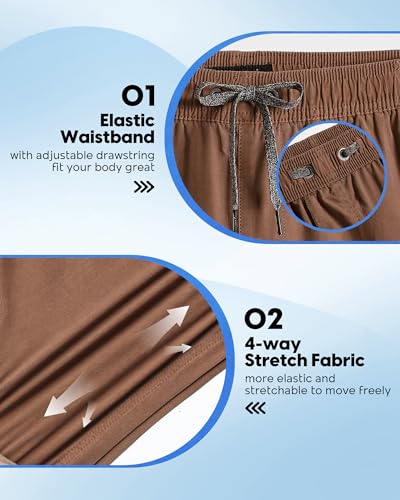 Image of maamgic Men's 5 inch Inseam Shorts Pull-On Relaxed Fit Comfort Stretch Short Shorts with Pocket