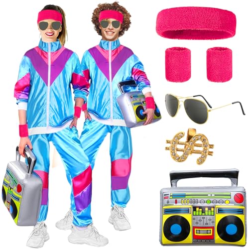 80s Tracksuit Costumes for Men, 80s 90s Retro Shell...