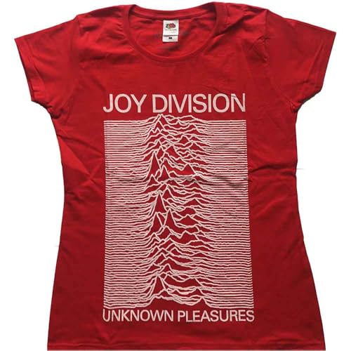 T-shirt rouge Joy Division coupe skinny fit au design rock minimaliste