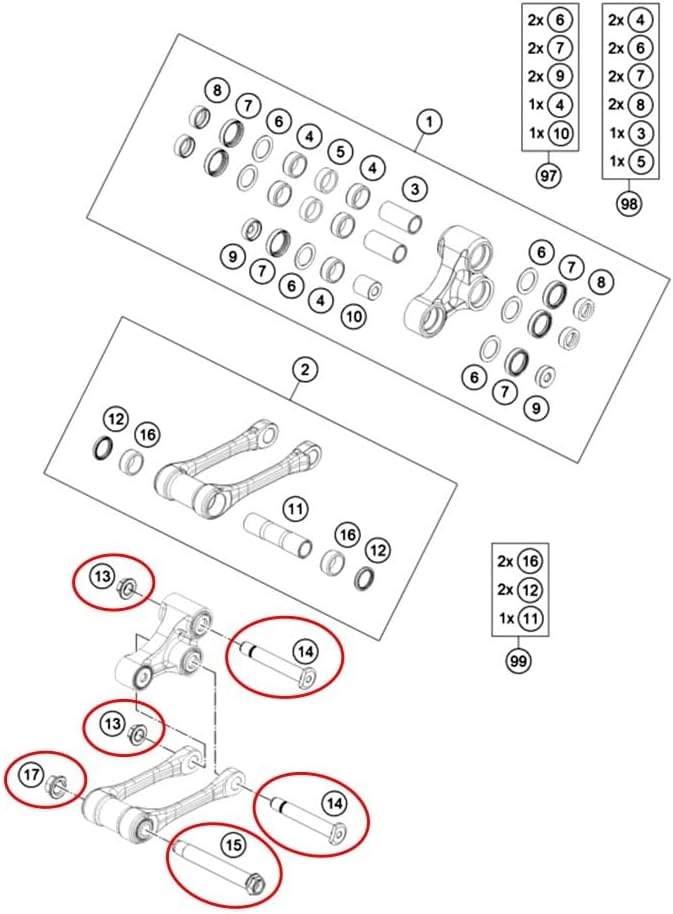Lowering Kits Links Motorcycle Rear Shock Suspension Triangle Lever Pin Pull Rod Linkage Pin Nut Fit for GASGAS SXF XCF FC TC MC 2024