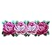Ustide 4 Rose Rug Floral Runner Handmade Mat Pink Floral Rug Washable Non-Slip Floor Rugs 23"x64"