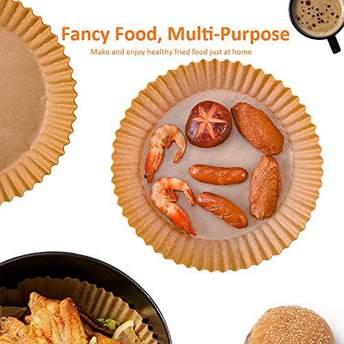 128 PCS Air Fryer Disposable Paper Liner, 6.3 IN’ Non Stick Baking and Parchment Paper Sheets, Water-proof, Oil-proof, Food Grade Baking Paper, Round Baking Paper Liners for Baking Roasting Microwave - Thumbnail 6