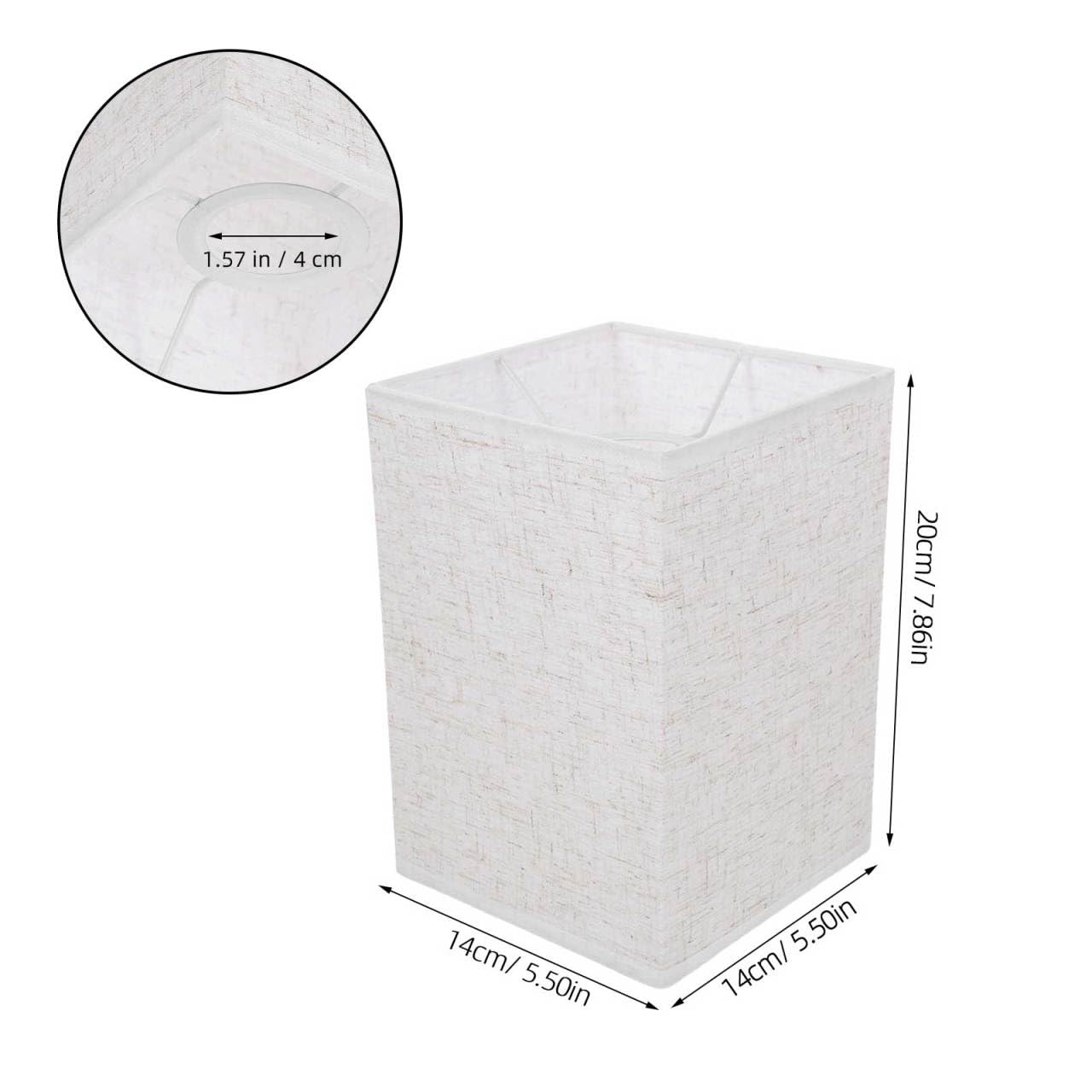 2 piezas de pantalla de lámpara de lino rectangular desmontable cubierta de lámpara de repuesto para lámparas de mesa y apliques de pared difusores de luz para el hogar y la oficina