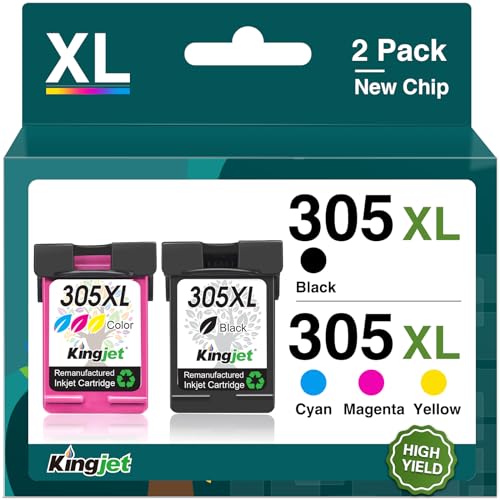 305 Ink Cartridges Black and Colour, 305XL Ink Cartridges Remanufactured for HP Printer Ink 305 XL for DeskJet 2700 2710 2720 2724 Plus 4100 4120 4130 Envy 6000 6020 6032 Pro 6400 6420 6430
