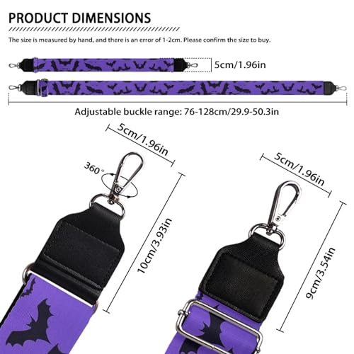 Image of Wide Bag Straps Replacement Crossbody Bat Guitar Straps for Handbags /Purses /Messenger /Duffel Bags Backpack Straps Replacement Adjustable Length from 30 inch to 50.3 inch Purple