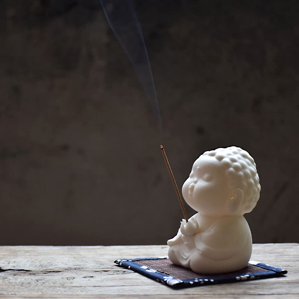 SUNESA Räucherstäbchenhalter Keramischer Duft-Brenner Duft-Brenner Räucherstäbchen Sandelholz Räuchergefäss Haushalts Retro Buddha Räuchergefäss Dekorative Ornamente (weiß) Räucherstäbchen Halter