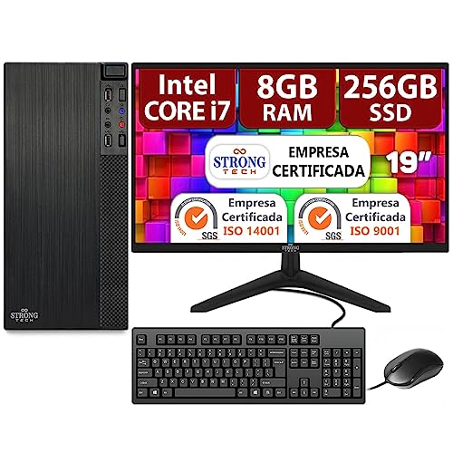 Strong Tech Computador Completo Intel Core i7 8GB SSD 256GB Monit...