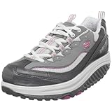 Skechers Women's Shape Ups Rockin-Out Lace-Up Fashion Sneaker,Gray,10 M US