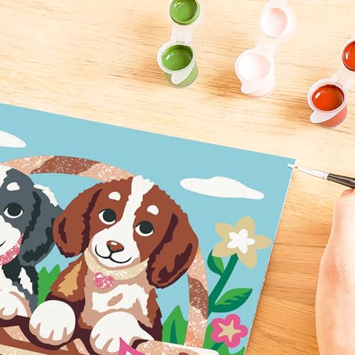 Ravensburger CreArt - Malen nach Zahlen 25890 - Hunde im Körbchen - ab 9 Jahren