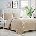 Mellanni King Bedspread Coverlet Set - Bedding Cover with Shams - Ultrasonic Quilting Technology - 3 Piece Oversized Quilt Set - Bedspreads & Coverlets (King, Beige)