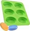 Newk Silicone Oval Soap Molds, 6-Cavities DIY Handmade Soap Mold with Mixed Flower Patterns for Milk Soap