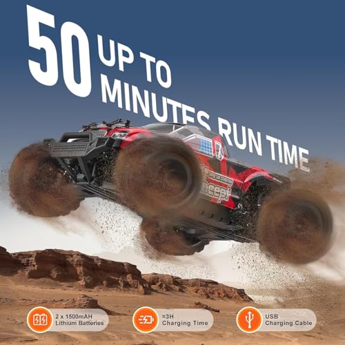 Image of Rc Cars 40+Km /High-Speed 4WD Remote Control Monster Truck | 2.4GHz Off-Road RC Car with Rechargeable Battery | All-Terrain Racing Toy for Kids & AdultsMulticolor