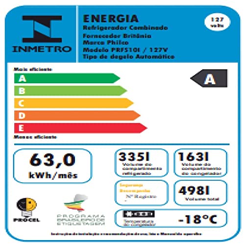 Refrigerador 4 Portas Inverse Plus Philco 498L PRF510I Inox 127V