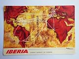  Antigual Postal Publicidad - Adevertising Old Post Card : IBERIA, LÍNEAS AÉREAS DE ESPAÑA. Mapa de Rutas