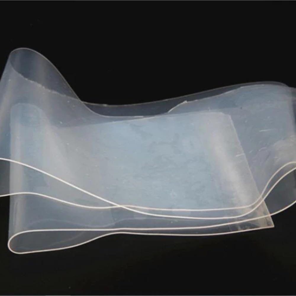 Foglio di silicone sottile foglio 0.1/0.2/0.3/0.4/0.5/0.6/0.8/1mm di spessore in gomma trasparente resistente al calore pellicola di silice autoadesiva 1 pz(500mm x 500mm x 0.5)
